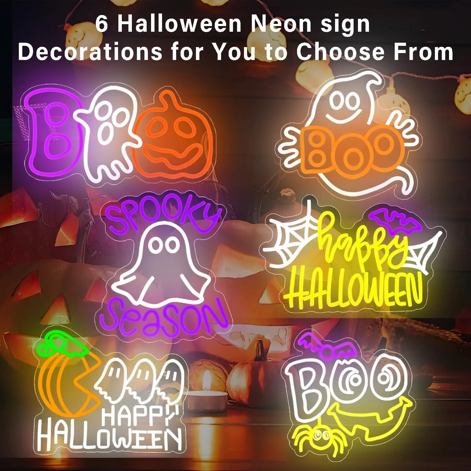 BOO Ghost Pumpkin Happy Halloween Cute Neon Signs LED Light Sign Bedroom Living Room Kid Gift Holiday Bar Club Wall Art Decor