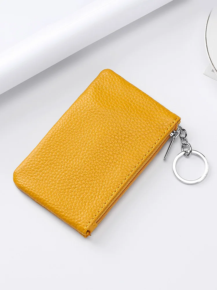 

Ultra-Thin Genuine Leather Coin Purse ex Soft Cowhide Wallet Bus Card Holder Key Holder Cact Money Pouch