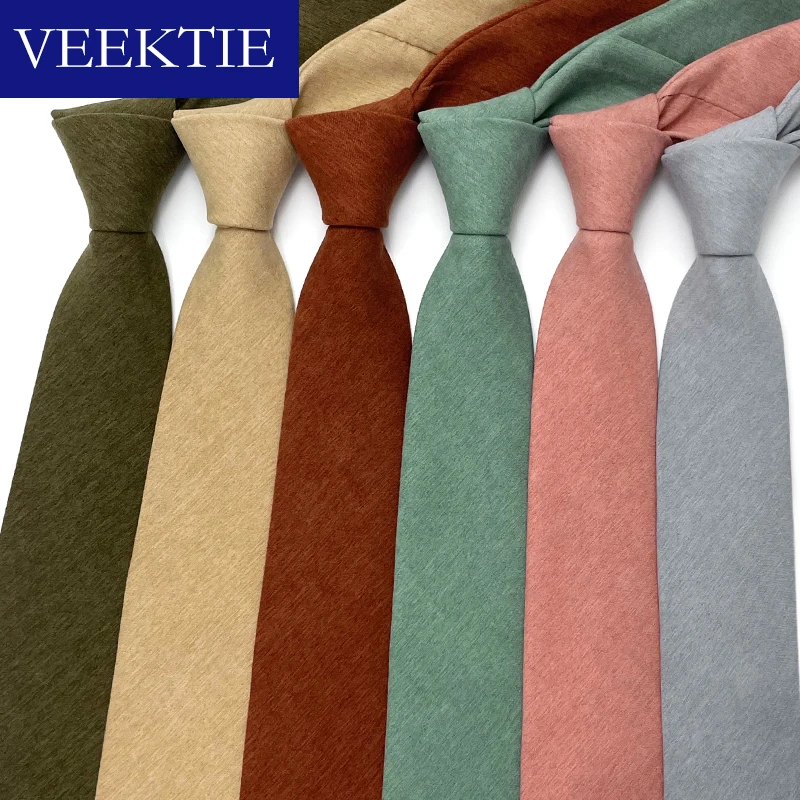 

VEEKTIE Brand Korean Style Solid Business Formal Neckties For Men 6cm Hand Tie Slim Casual Suits Students Green Novelty Cravates