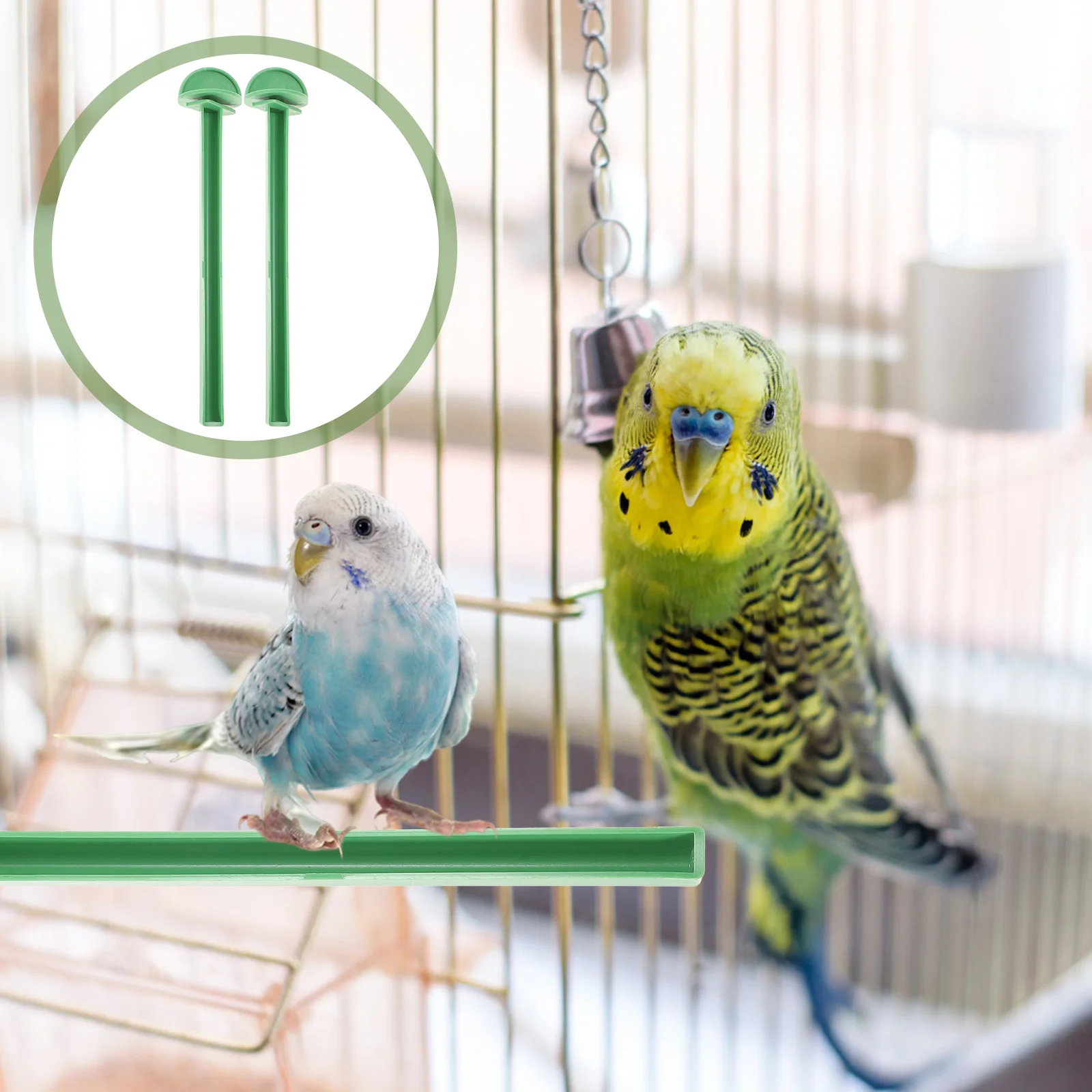 

10 PCS Green Random Bird Plastic Pole Perch Bird Cage Stand Parrot Toy Stick Activity Equipment for Pet Birds