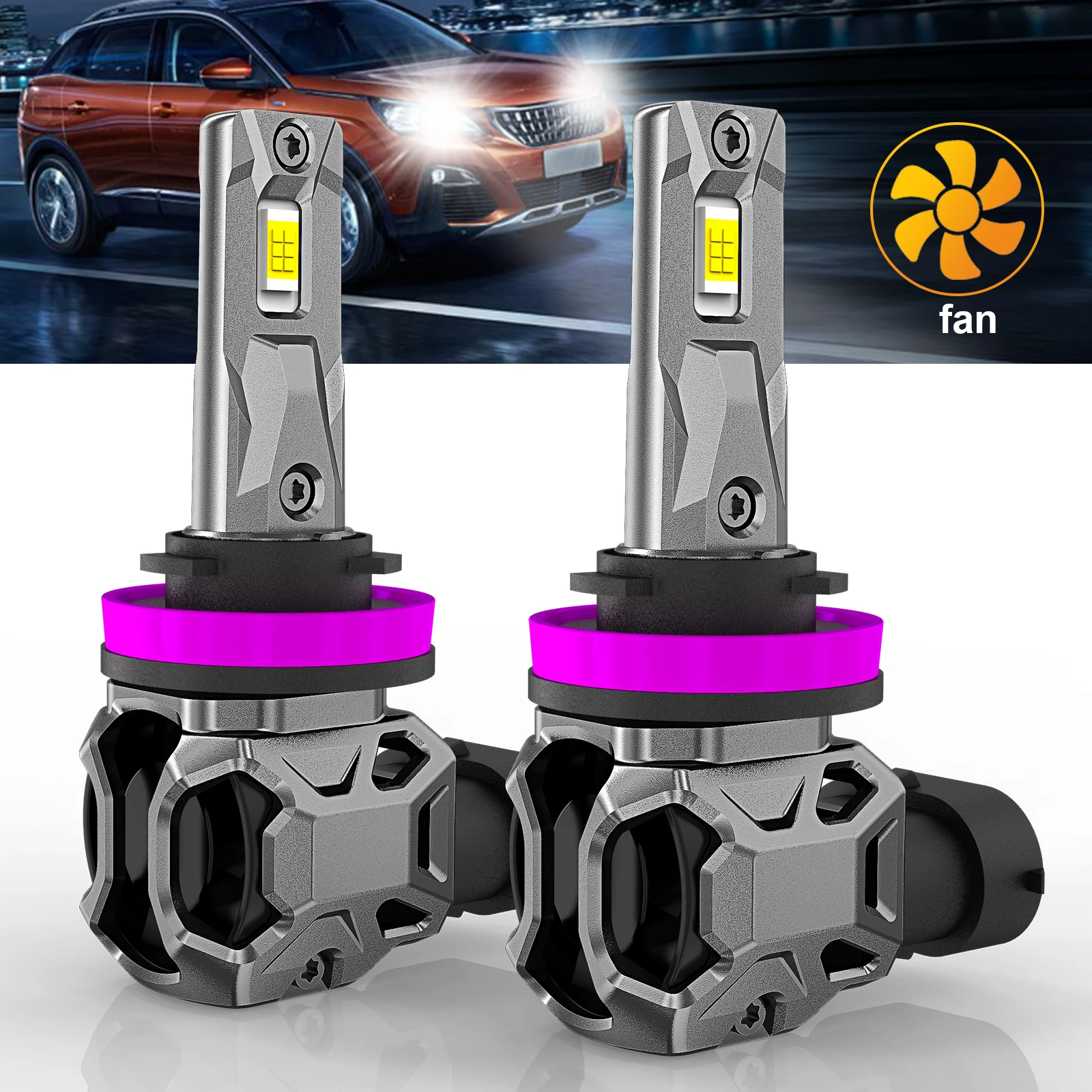 

ivotow 2pcs H11 LED High Power Fog Light DRL Bulb CANBUS Compatible for H8 H11 9005 9006 9145 HB3 HB4 Car