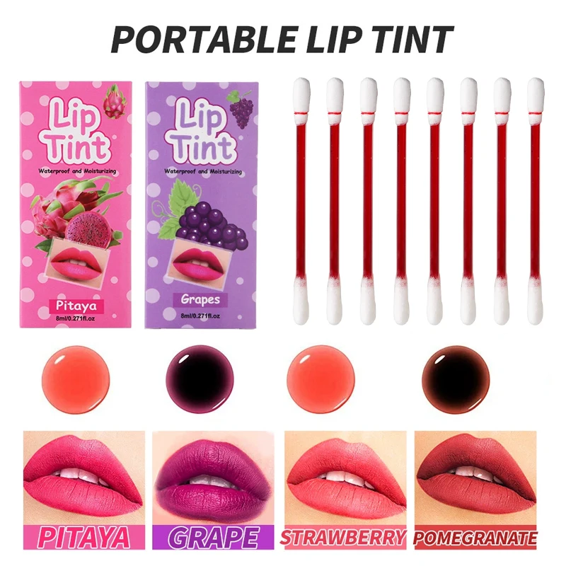 Wattestäbchen Lipgloss Tattoo Lippenstift Samt Wasserdicht Matt Lipgloss Fruchtgeschmack Lippenglasur Frauen Verwendung des Urlaubstourismus