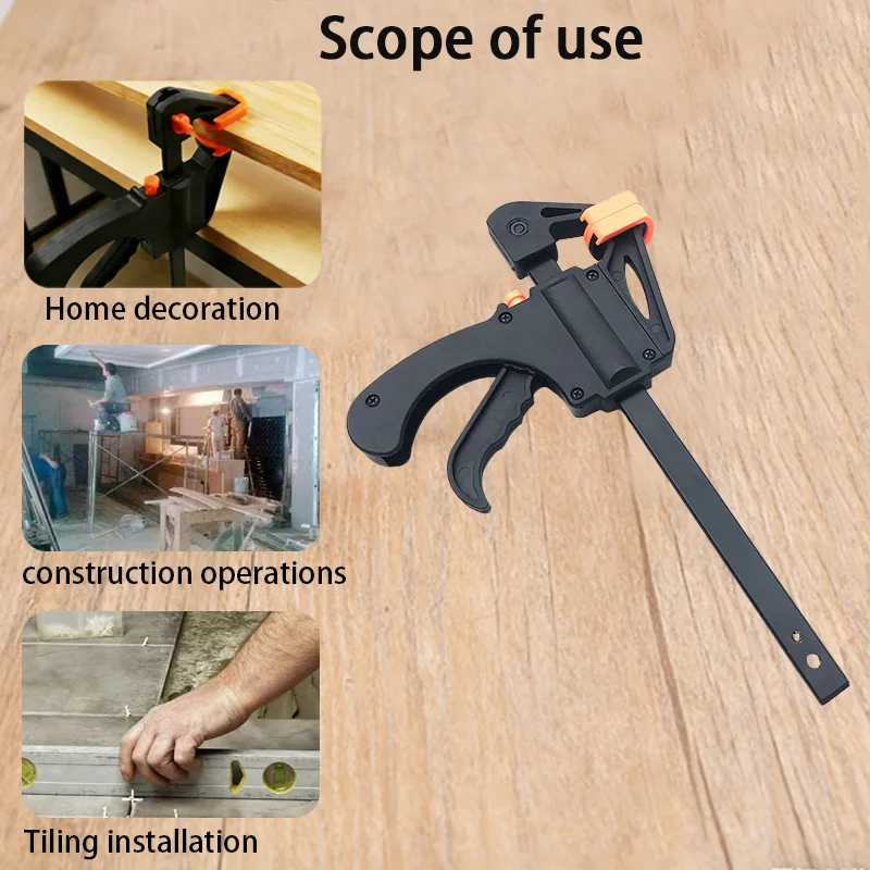 4inch Woodworking Clamp Fixed Type Quick Ratchet Release Speed Extruded Nylon Work Bar Kit Spreader Gadgets DIY Portabl