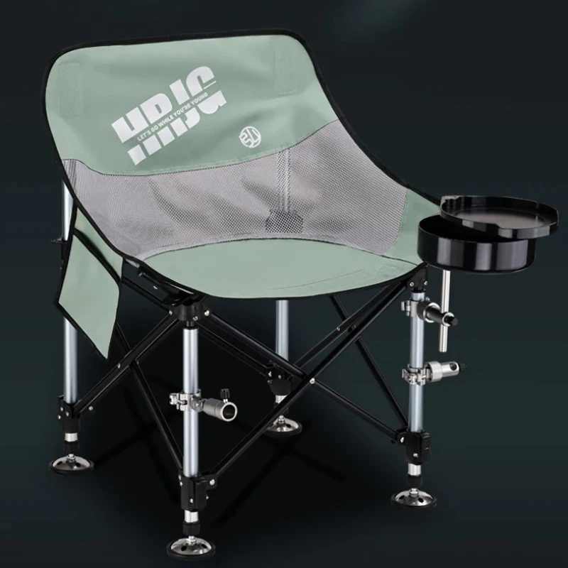 

‌Adjustable Height Outdoor Fishing Chair, Foldable Camping Stool, All Terrain Seat for Anglers, Lightweight Travel Gear
