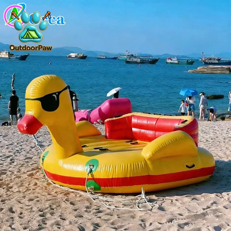 Duck float boat, inflatable rubber duck , water towing , duck model water toy , sea surfing boat, suitable