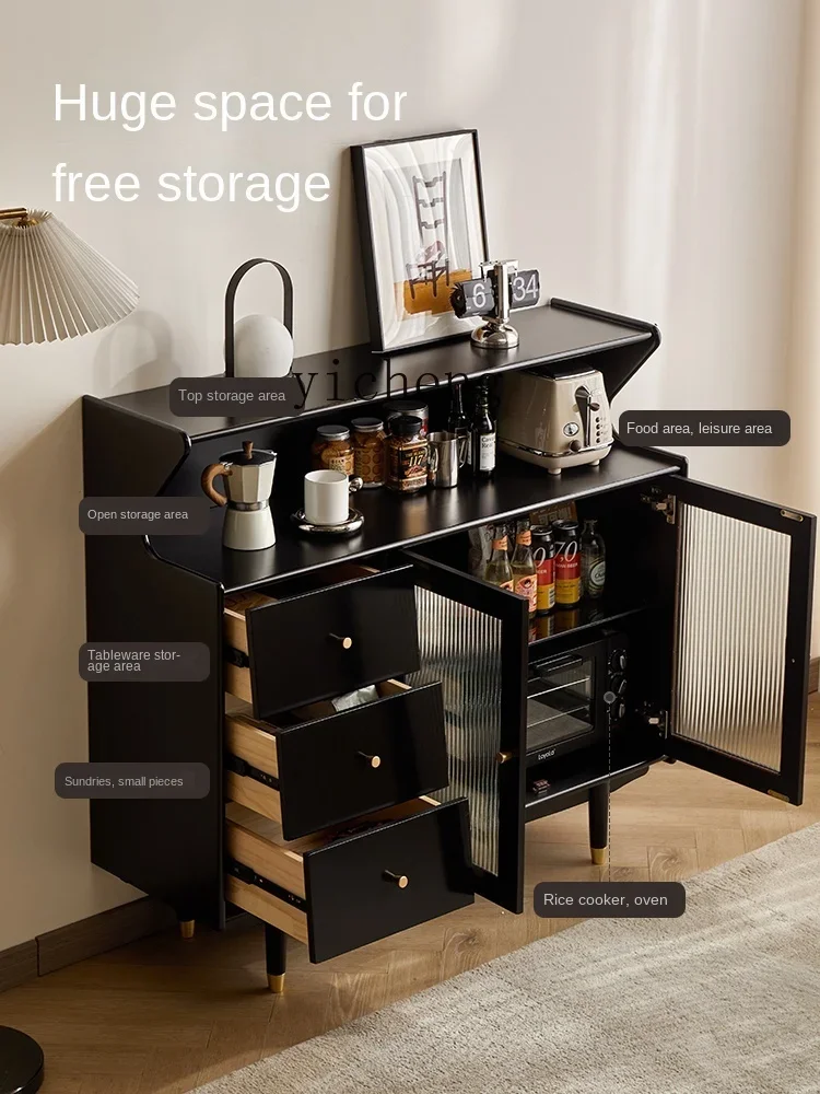 CZ Solid Wood Living Room Sideboard Cabinet Modern Minimalist Wall Integrated Home Locker