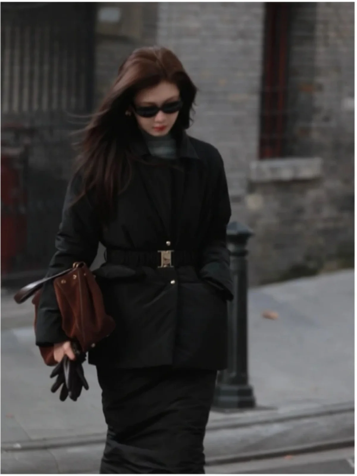 

Winter Fashion Women's Cotton Jacket And Skirt Set Waist-Cinching Outerwear Complete Outfit Stylish Midi Skirt Two-Piece Set