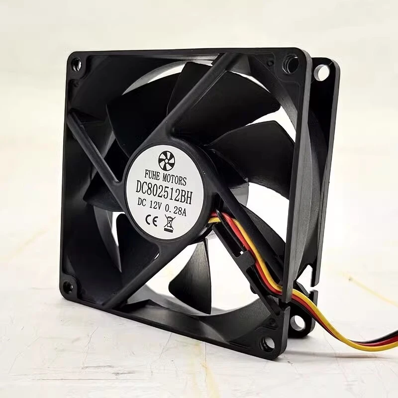 C FOR FUHE Motors DC802512BH DC12V 0.28A 8025 8CM 3-Wire Cooling Fan