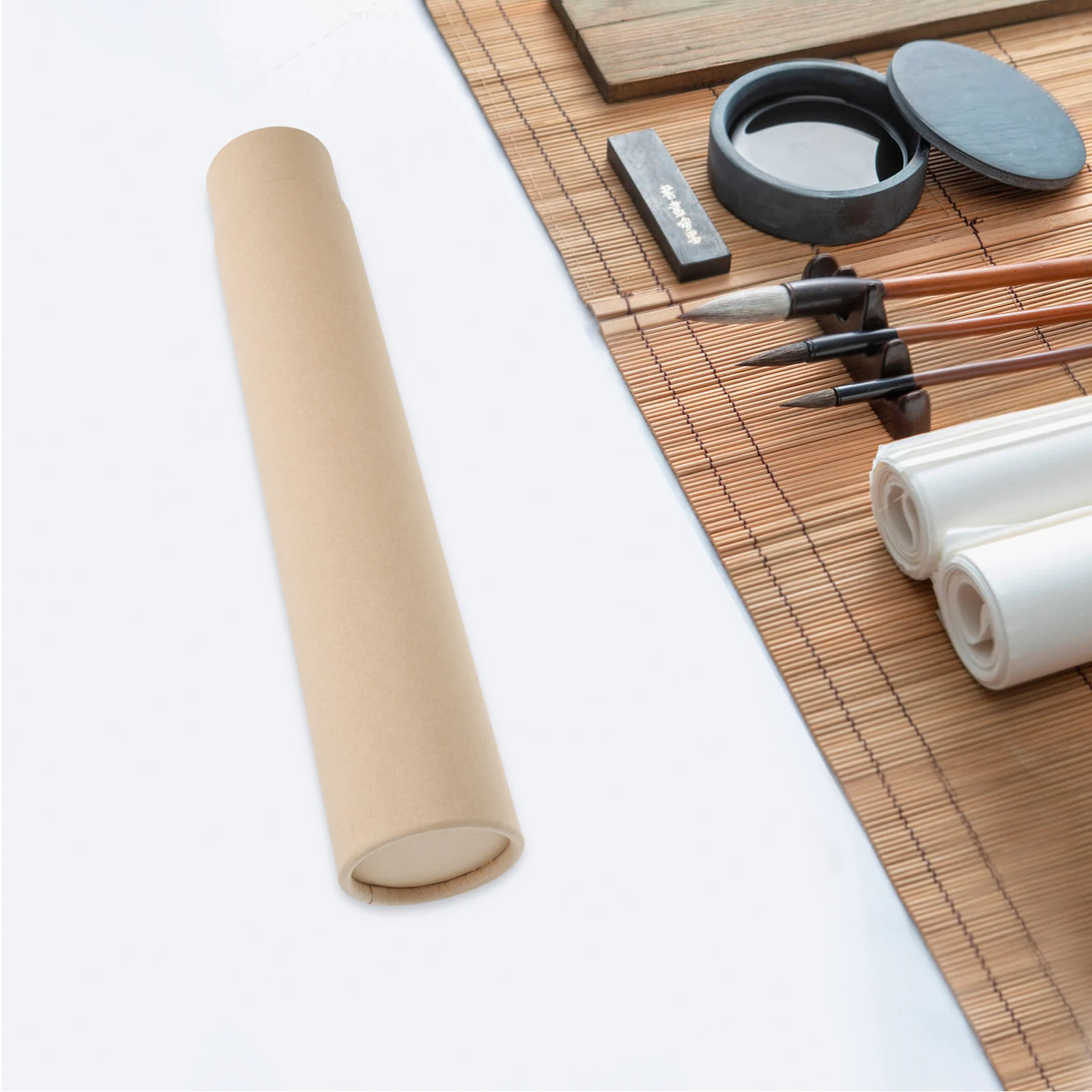 Adjustable Poster Tube 6Cm Inner Diameter Rustic Floral Storage For Painting Calligraphy Scroll Japanese Artwork Mailing