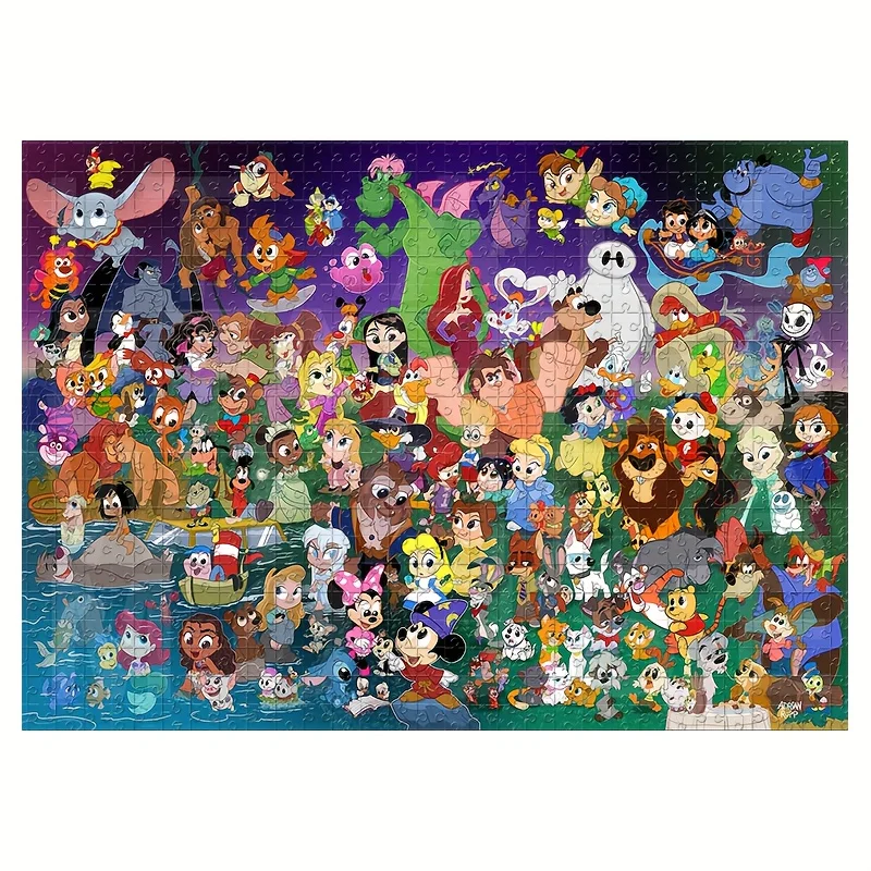 1000 peças quebra-cabeça de personagens e animais, enciclopédia, princesas e príncipes, quebra-cabeça montável na parede, presente de jogo para adultos, intera familiar