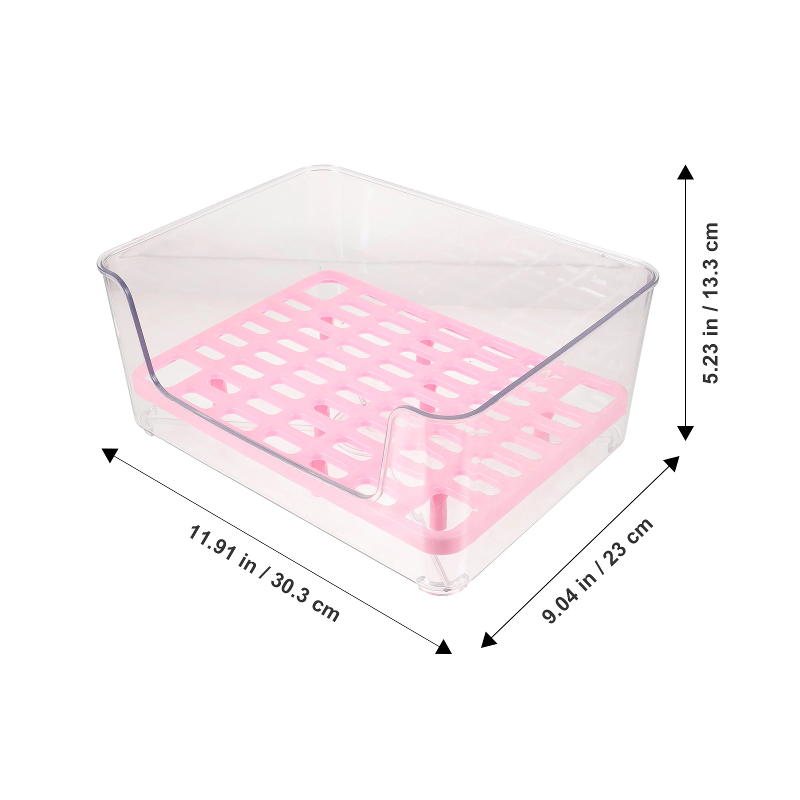 

Pet Potty Cat Litter Boxes Transparent Acrylic High Side Anti Splash Medium Pink Portable Travel Open Design Easy Cleaning Pet