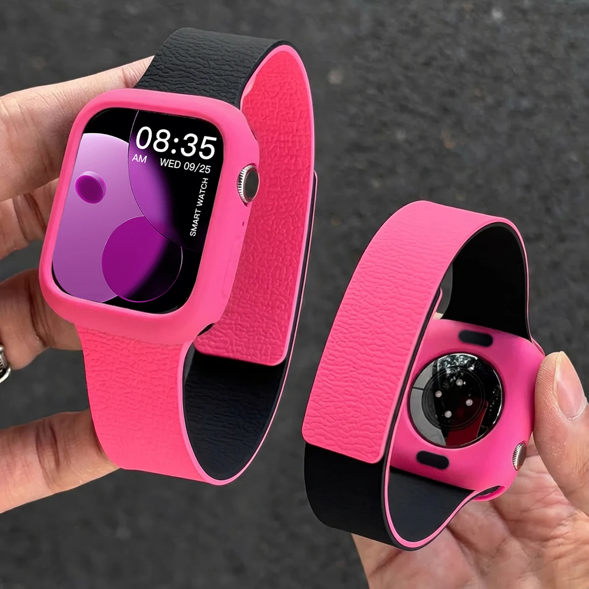 Hülle+Armband Silikon-Uhrenarmband Schutzhülle für Apple Watch Ultra3 iWatch Series 10 46mm 8 9 7 6 SE 5 4 Magnetisches Band