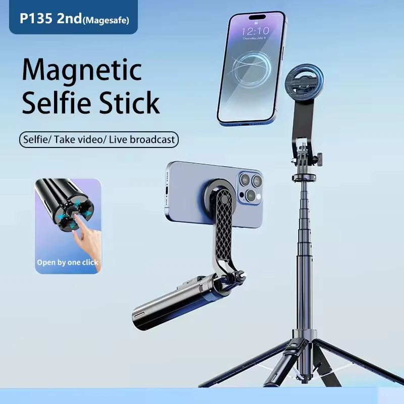 

LISCN 1350 мм магнитная палка для селфи штатив с дистанционным управлением магнитная выдвижная палка для селфи для IPhone HUAWEI XIAOMI SAMSUNG