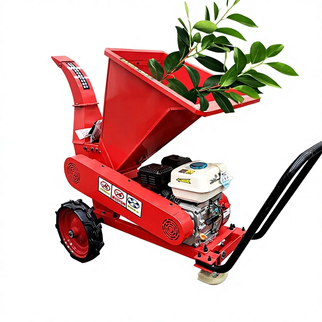 Wood Chipper Shredder, Electric Start Heavy Duty Mulcher, Garden Waste Crusher Grinder Machine for Landscape Mulch Production