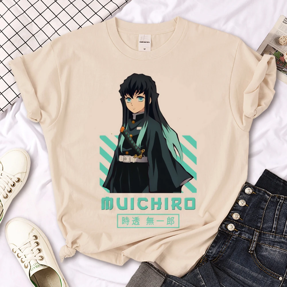 Camiseta de Muichiro Tokito para mujer, camisetas de manga para niña, ropa de cómic harajuku y2k