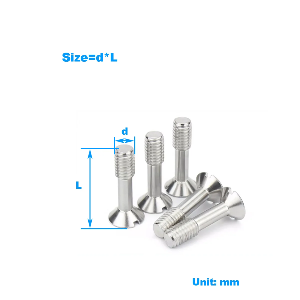 304 Stainless Steel Slotted Countersunk Head Anti Loosening Screw / Half Tooth Flat Head Bolt M3M4M5M6M8