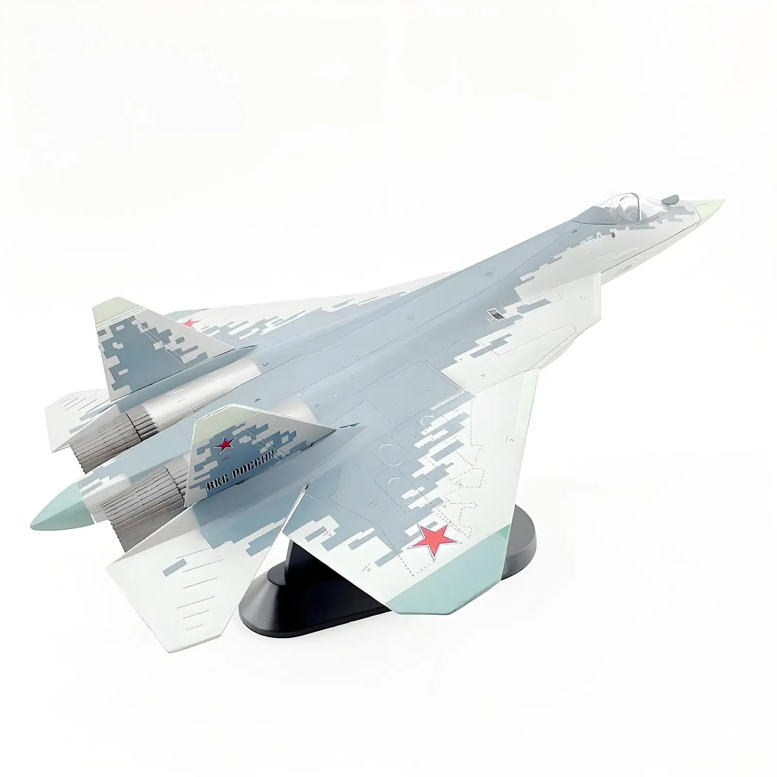 

1/72 -57 Fighter Model with Stand Educational Tool Miniature Airplane Russian Jet Plane Model for Gift Living Room