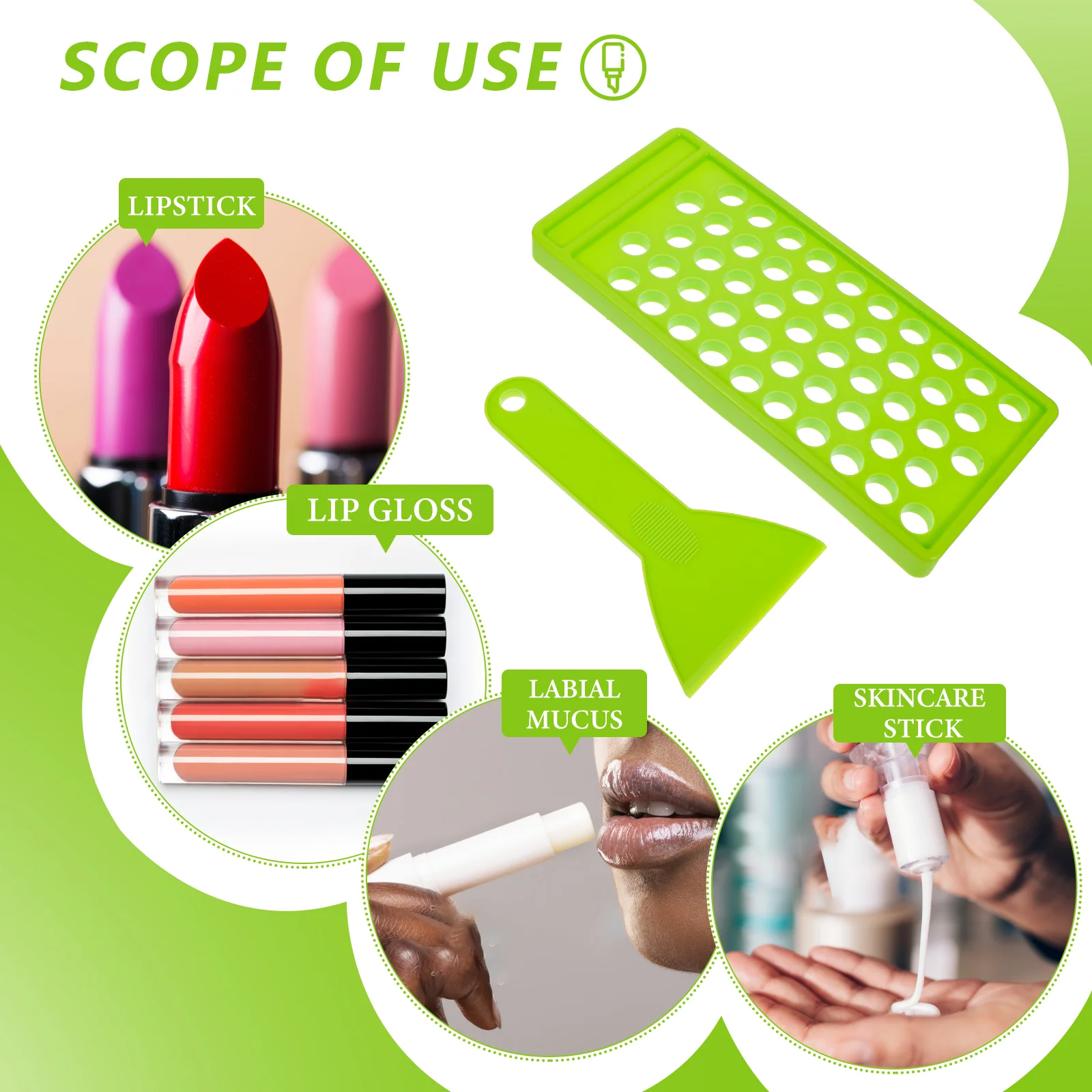 5 Lip Gloss Tray Lipstick Filling Tray DIY Kit with Spatula Handmade Set 5 Tray