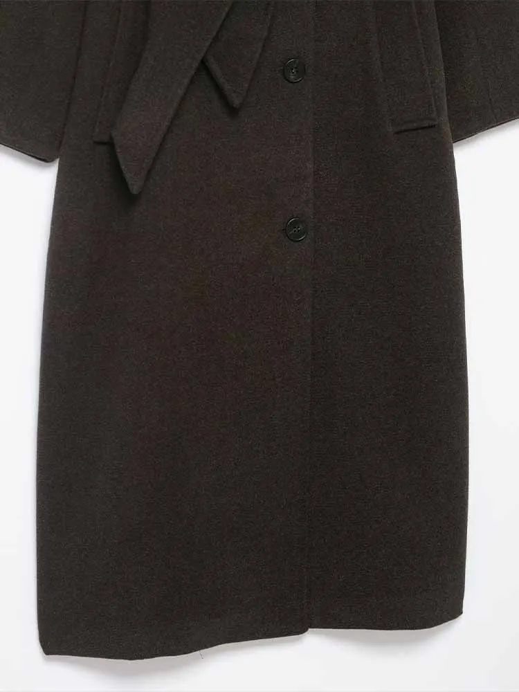 European and American style winter new arrivals fashionable and simple women's clothing, versatile soft stand collar belted coat