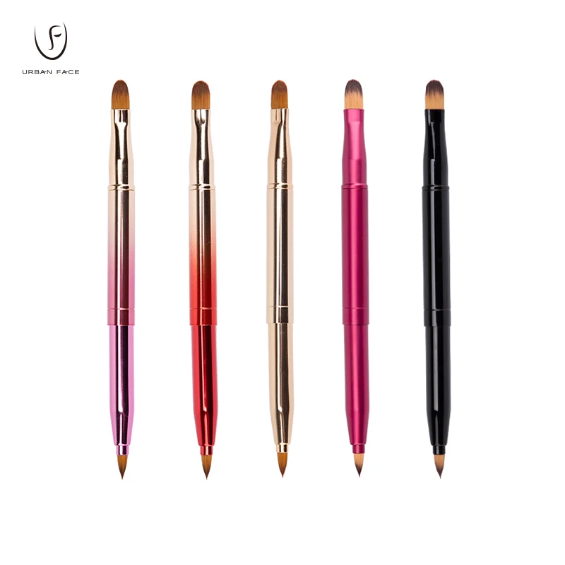 Hot Selling Lip Brush Retractable Luxury 2 in 1 Double-Head Single Brush Lip Makeup Multi Color Eyeshadow Brush Beauty Tools