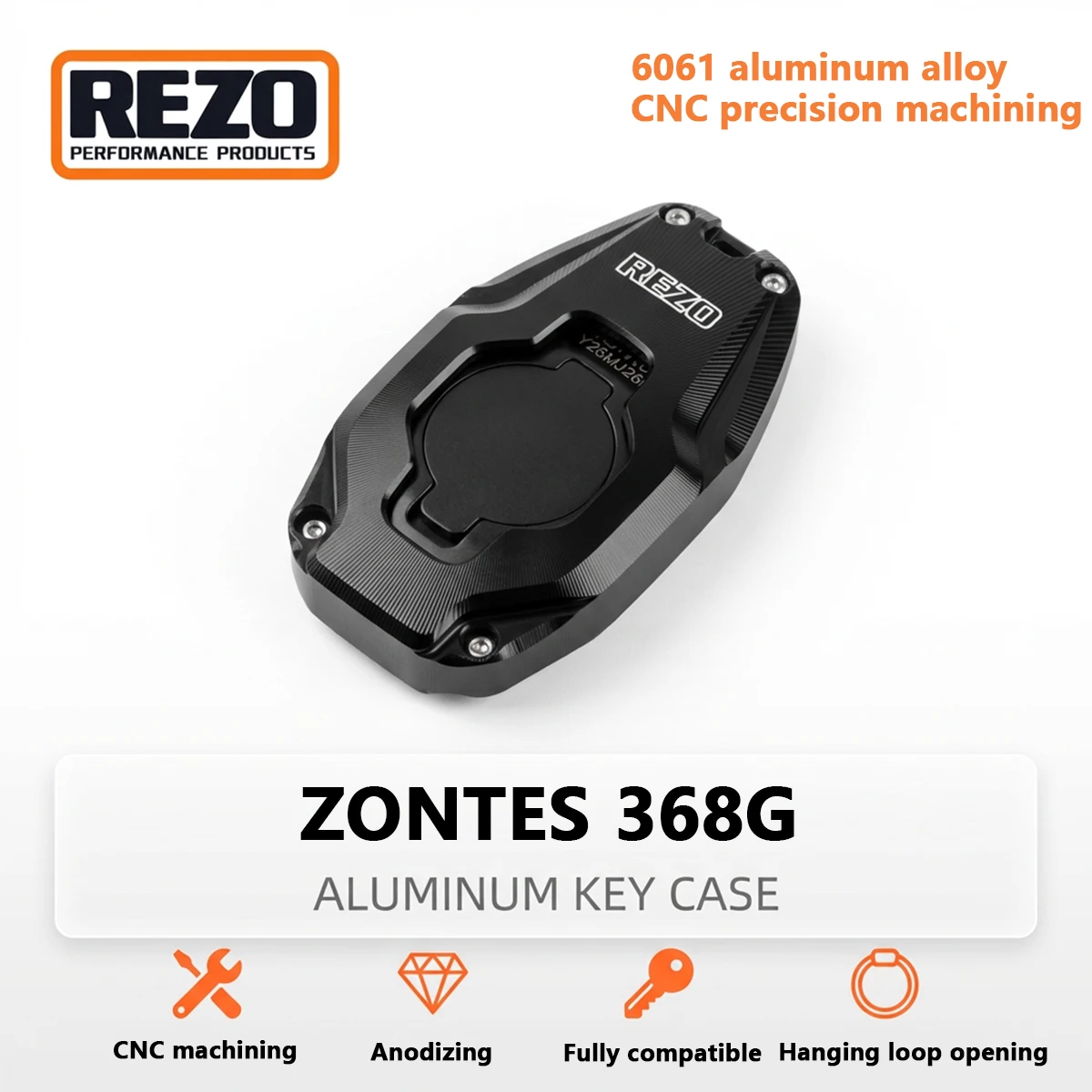

Motorcycle Precision CNC Machining Key Cover Aluminum Key Protector Case With Keyring Hole for ZONTES