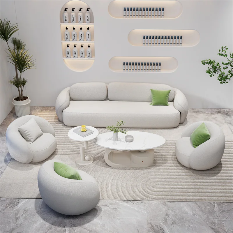 

Clothing store sofa women's small apartment three-person Internet celebrity office beauty salon sofa rest area reception