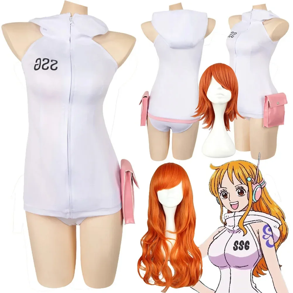 

Fantasy SSG Nami Cosplay Wig Future Suits Anime Costume For Adult Women Girls Roleplay Fantasia Outfits Halloween Carnival Cloth