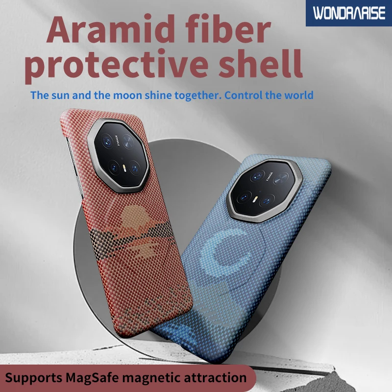 

WONDRARISE Original Aramid Fiber Case for Huawei Mate 70/60 RS – Slim Shockproof Protective Cover, Magnetic / Kickstand Options