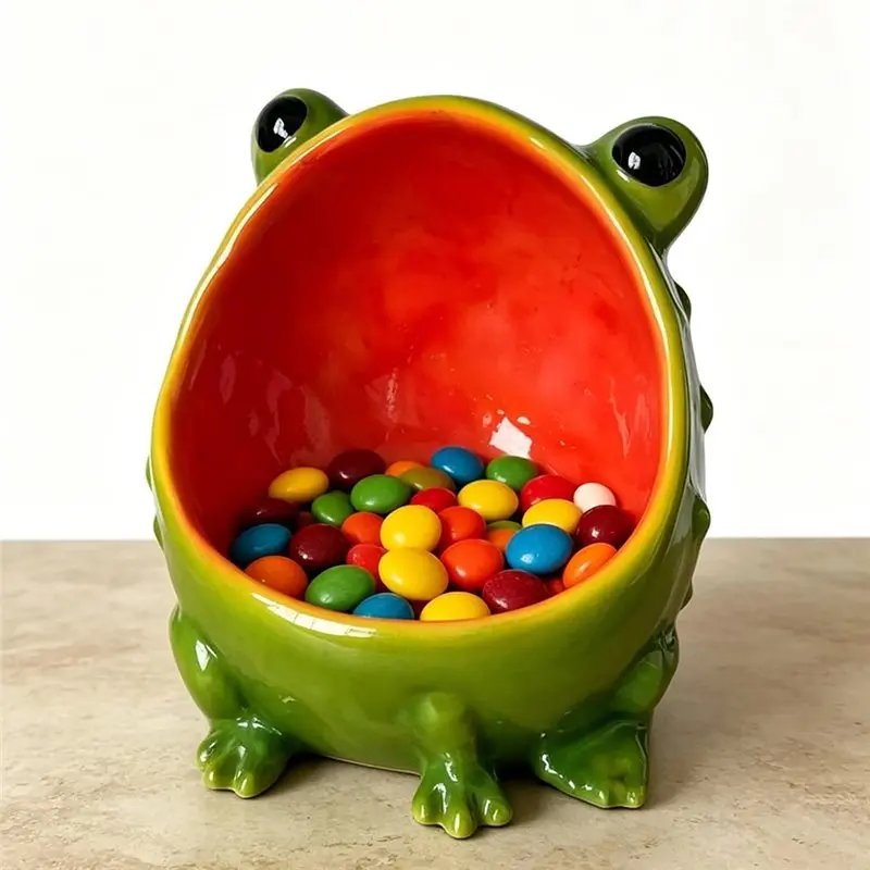 ABYN-Resin Frog Jewelry Bowl, Vanity Catchall Rings Holder Trinket Dish For Desk Shelf Decor Organizer