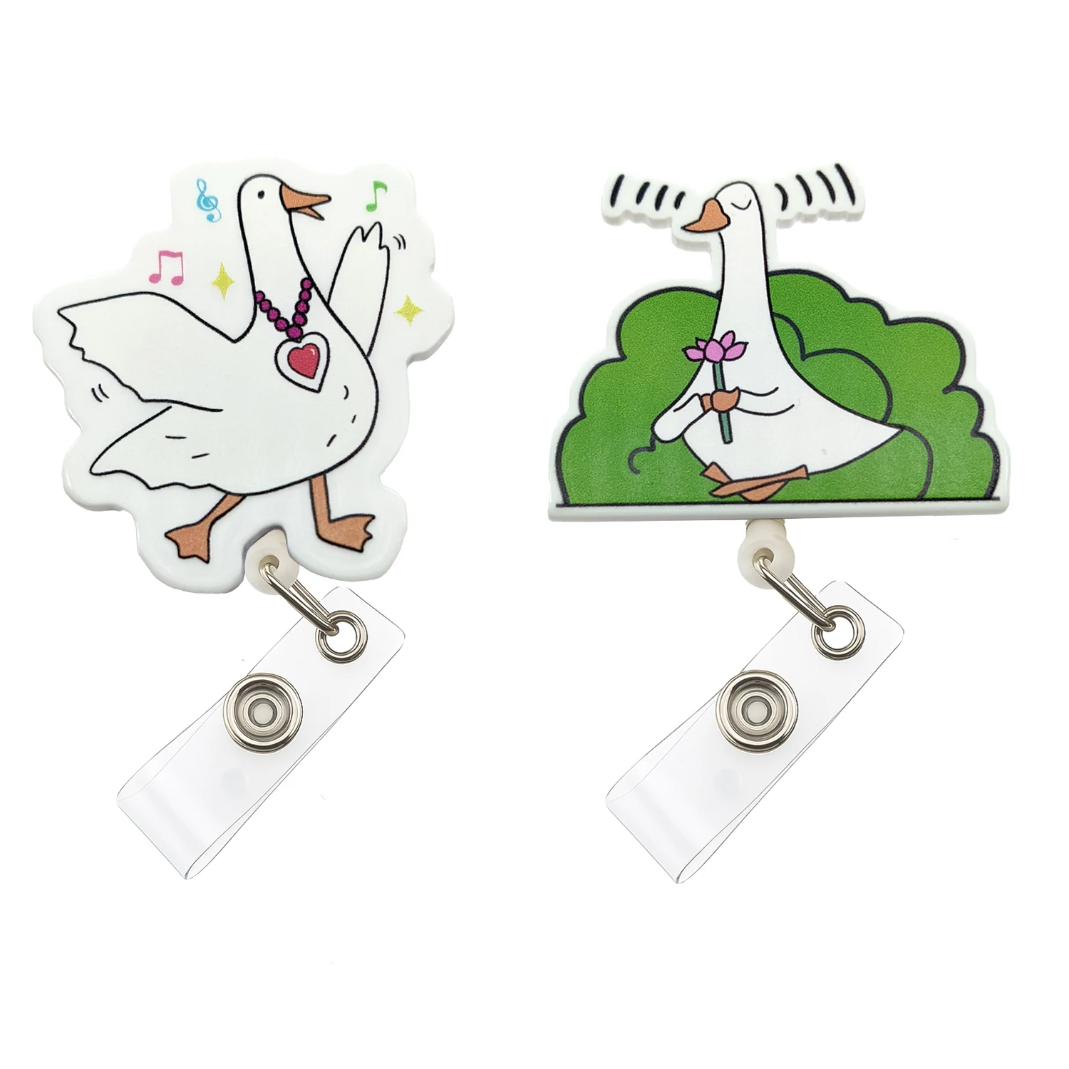 

Silly Goose Badge Reel – Cute Funny Retractable ID Holder | Name Tag Clip for Nurse / Teacher / Office Gift
