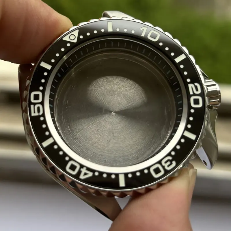 Детали для часов, твердый корпус из нержавеющей стали 41 мм SKX007 BGW-9, синий светящийся безель, сапфировое стекло, подходит для механизма NH35/36, 30 бар