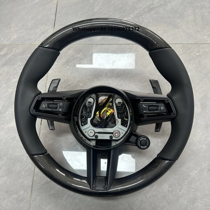 Carbon Fiber Black Leather Steering Wheel for Macan Taycan Boxster Cayman 996 997 911.2 958 718 911 918