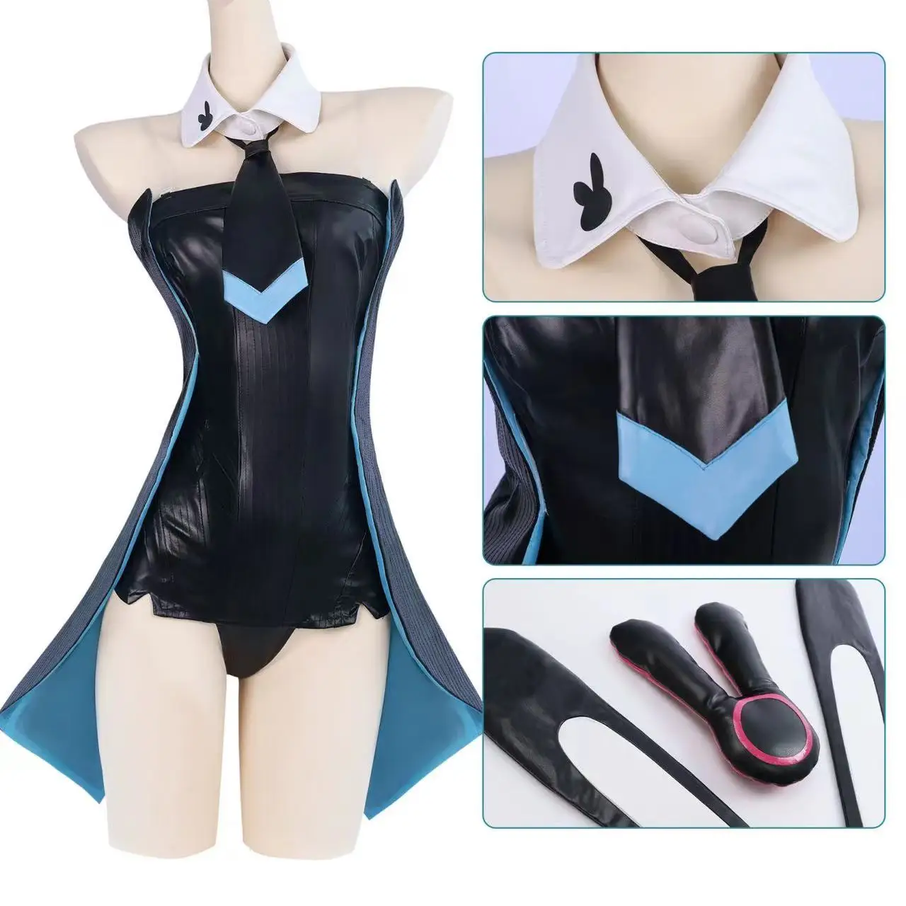 Halloween Cosplay Miku fur rabbit girl first tone black rabbit girl anime acting clothes sexy full set