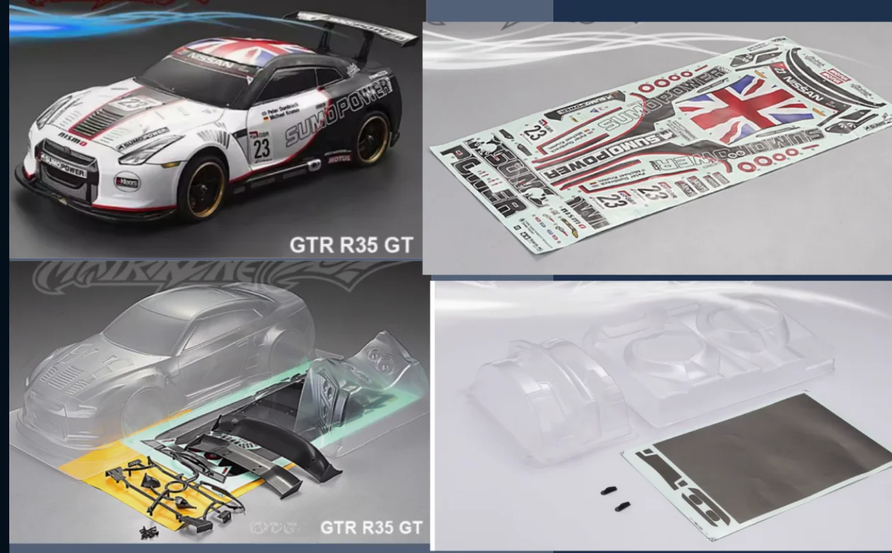透明ボディシェル 1/10 オンロードドリフト フラット 4K hpi s14