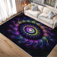 Kaleidoscope Cosmic Swirl Carpet Multicolor Abstract Art Rug Psychedelic Design with Spiral Patterns Home Decor Floor Mat