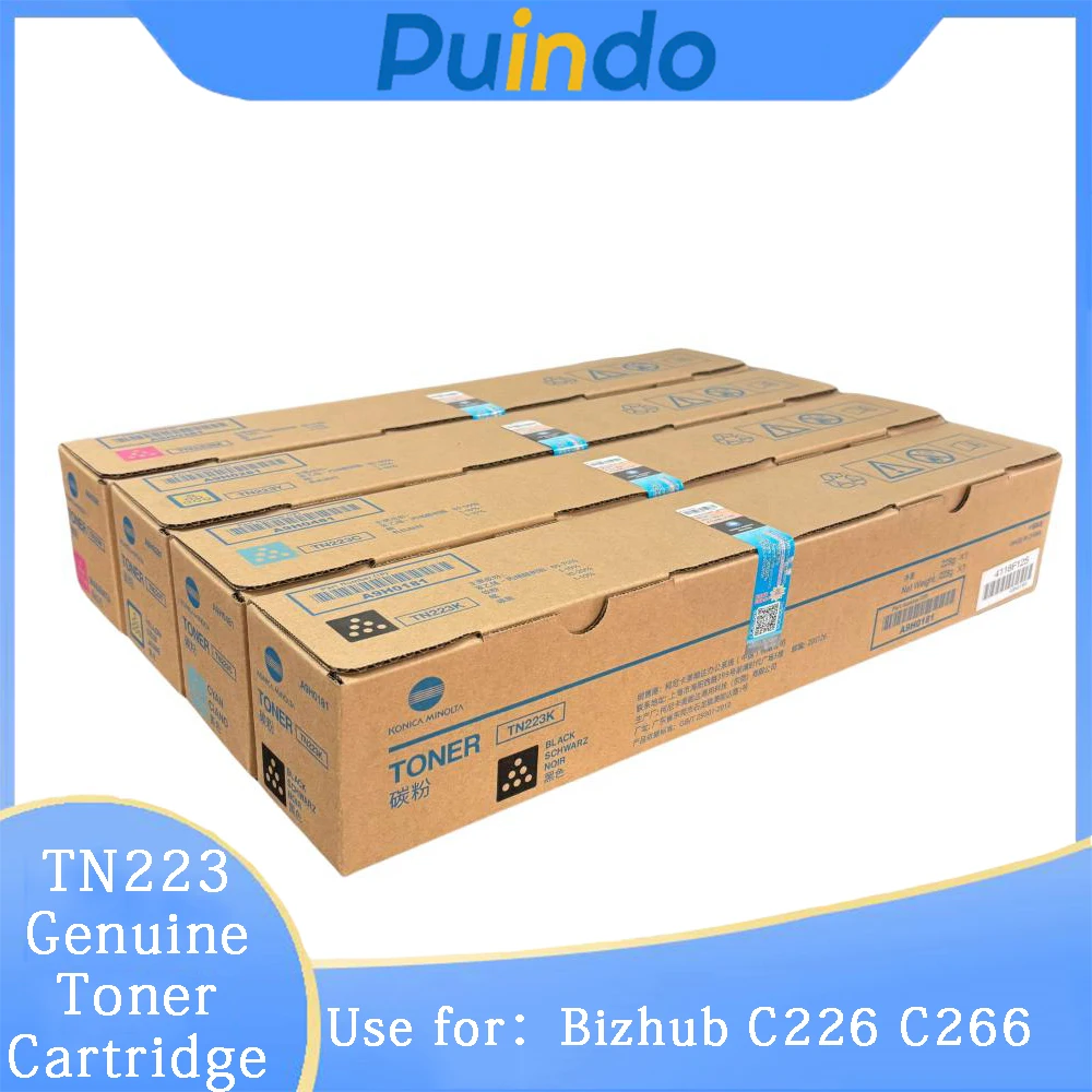 

TN223 оригинальный новый тонер-картридж для Konica Minolta Bizhub C226 C266 CMYK A9H0181 A9H0281 A9H0381 A9H0481