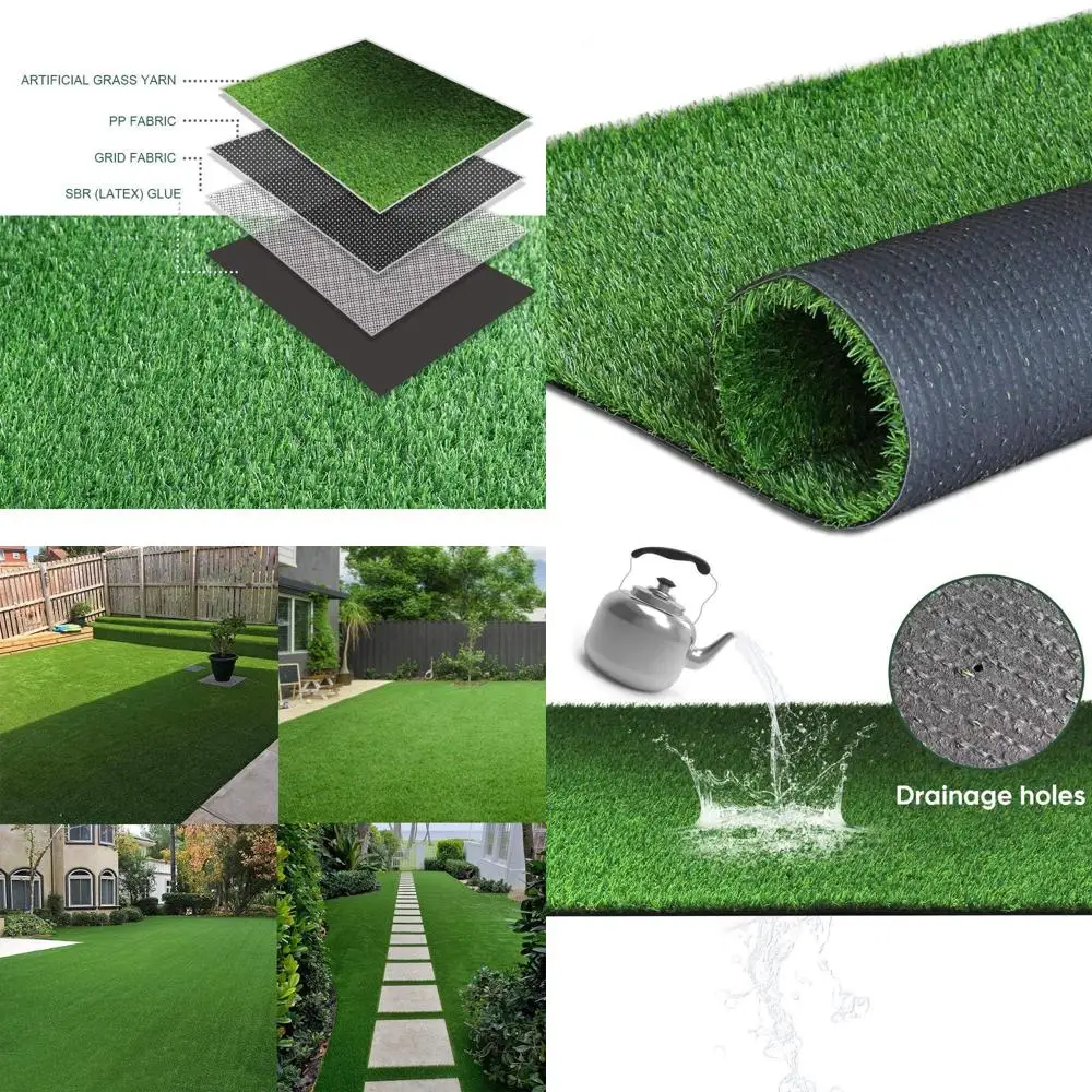 

Искусственный газонный коврик 13 футов x 22 фута, толщиной 0,7 дюйма, для использования внутри и снаружи помещений