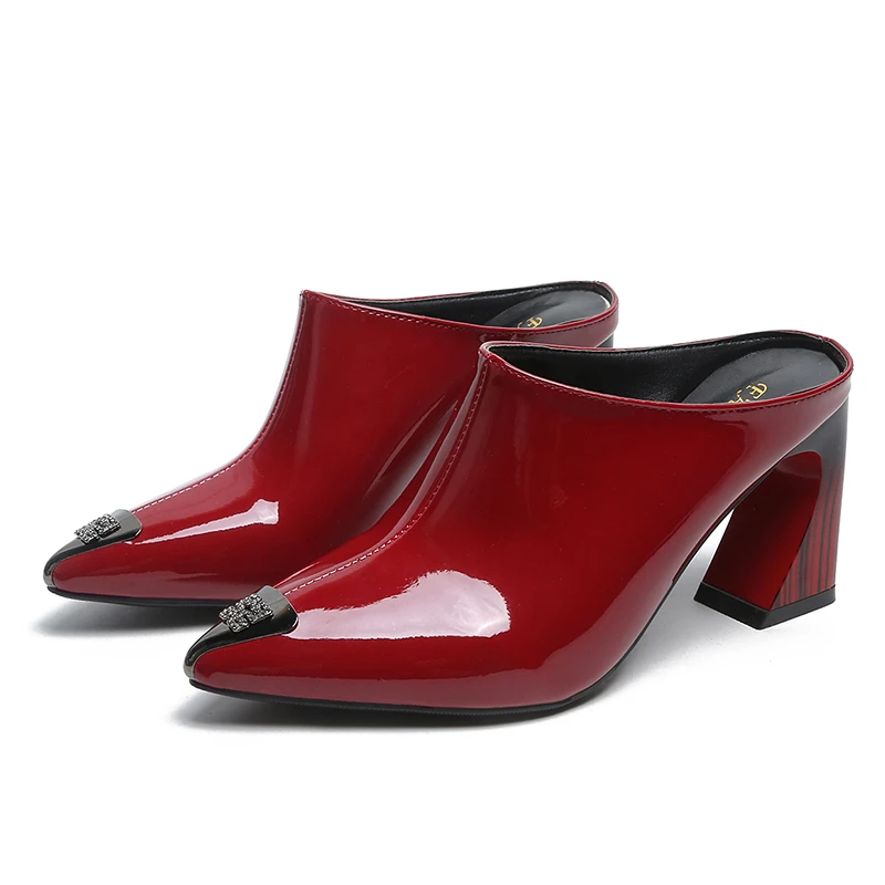 

Sandalias Summer 2022 New Women Slipper High Heel Sandal Shoes Ladies High Quality PU Leather Slides Pumps Women
