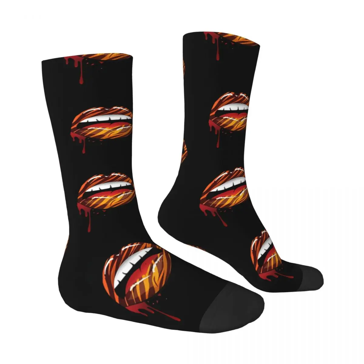 Animal Striped Sexy Glossy Sexy Lip Socks Male Mens Women Summer Stockings Printed