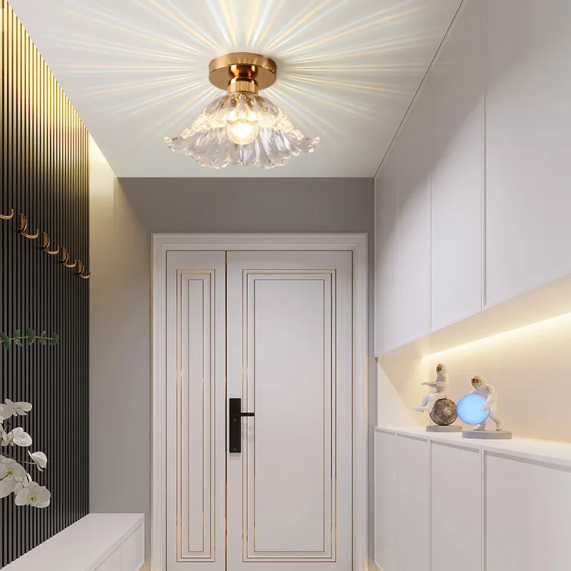 

Новый Изысканный и Красивый Стеклянный Потолочный Светильник для Коридора, Прохода, Входной Зоны, Кремовый, Современный Дизайн, Светодиодный, для Балкона