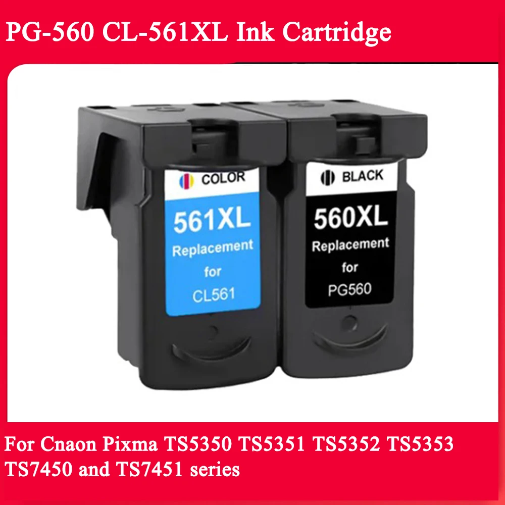

einkshop Compatible PG560 560XL 561XL for Canon PG-560 CL-561 XL Ink Cartridge for Canon Pixma TS5350 TS7450 TS5351 TS5352 TS535