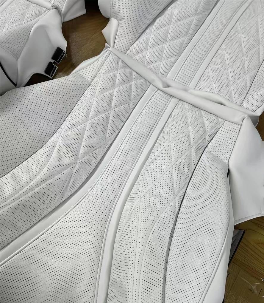 Custom White Nappa Leather Full Replacement Car Seat Cover for S400L BEIJING-EU5 3