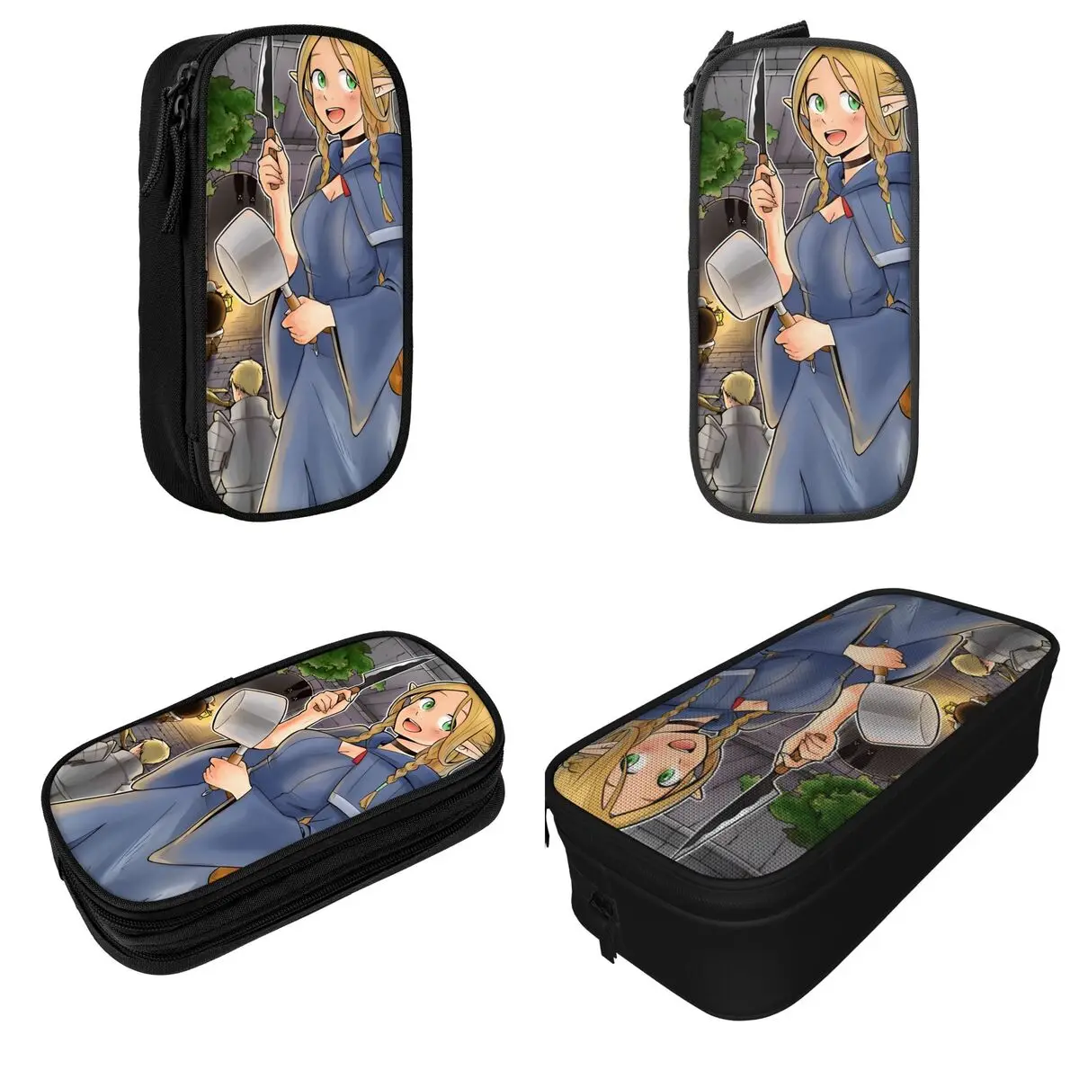 Piórnik Dungeon Meshi Marcille Delicious in Dungeon Pen Holder Bag Student Large Storage School Supplies Zipper Pencil Box