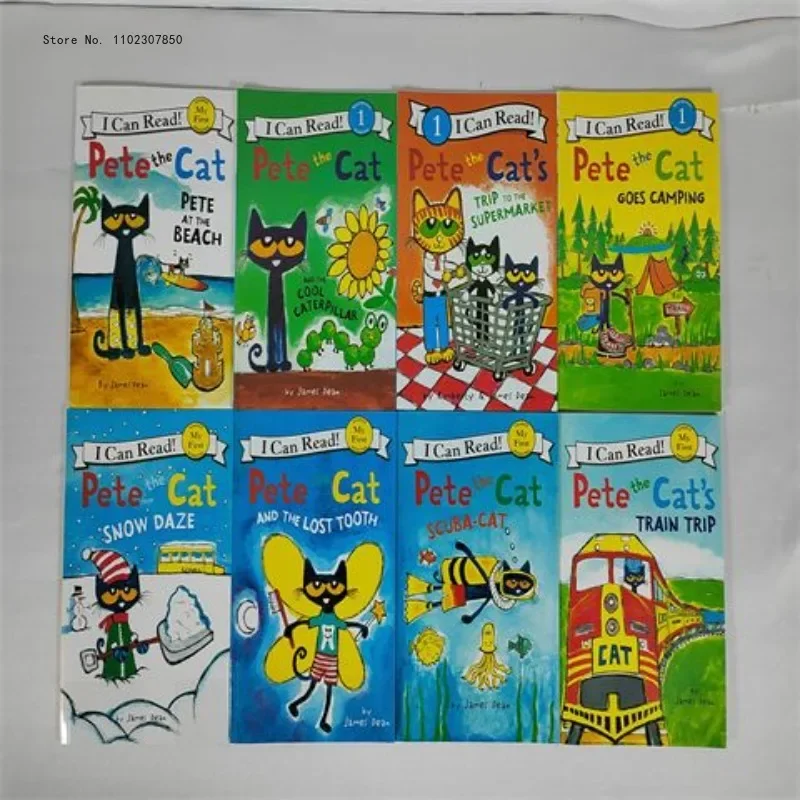 19 Books/box Pete The Cat Picture Books Kids Babies Famous Stories Learning English Stories Children's Book Set Bedtime Reading