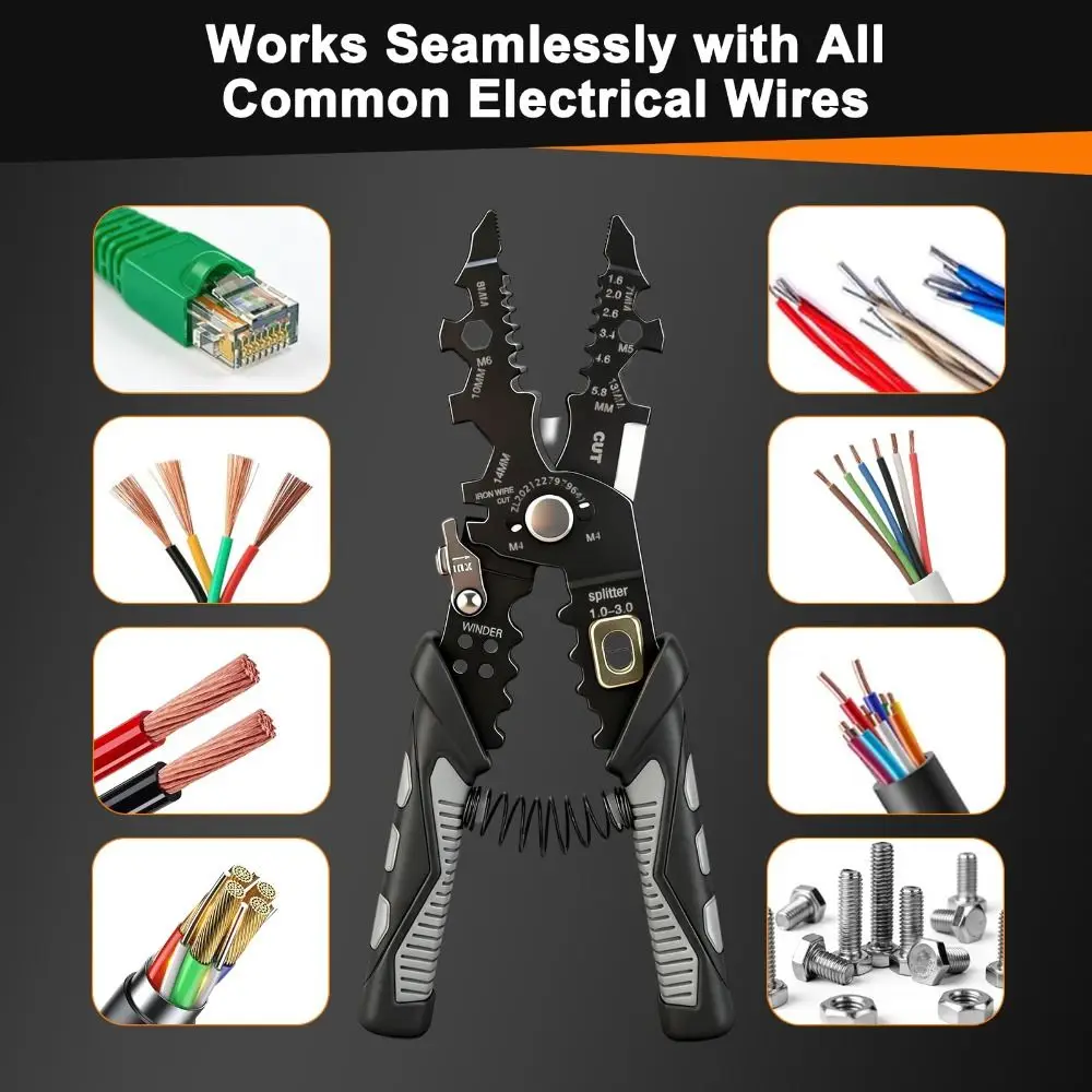 25 in 1 Multifunctional Wire Stripper Professional Universal Stripper Tool Heavy Duty Wire Cutters Electrical Work