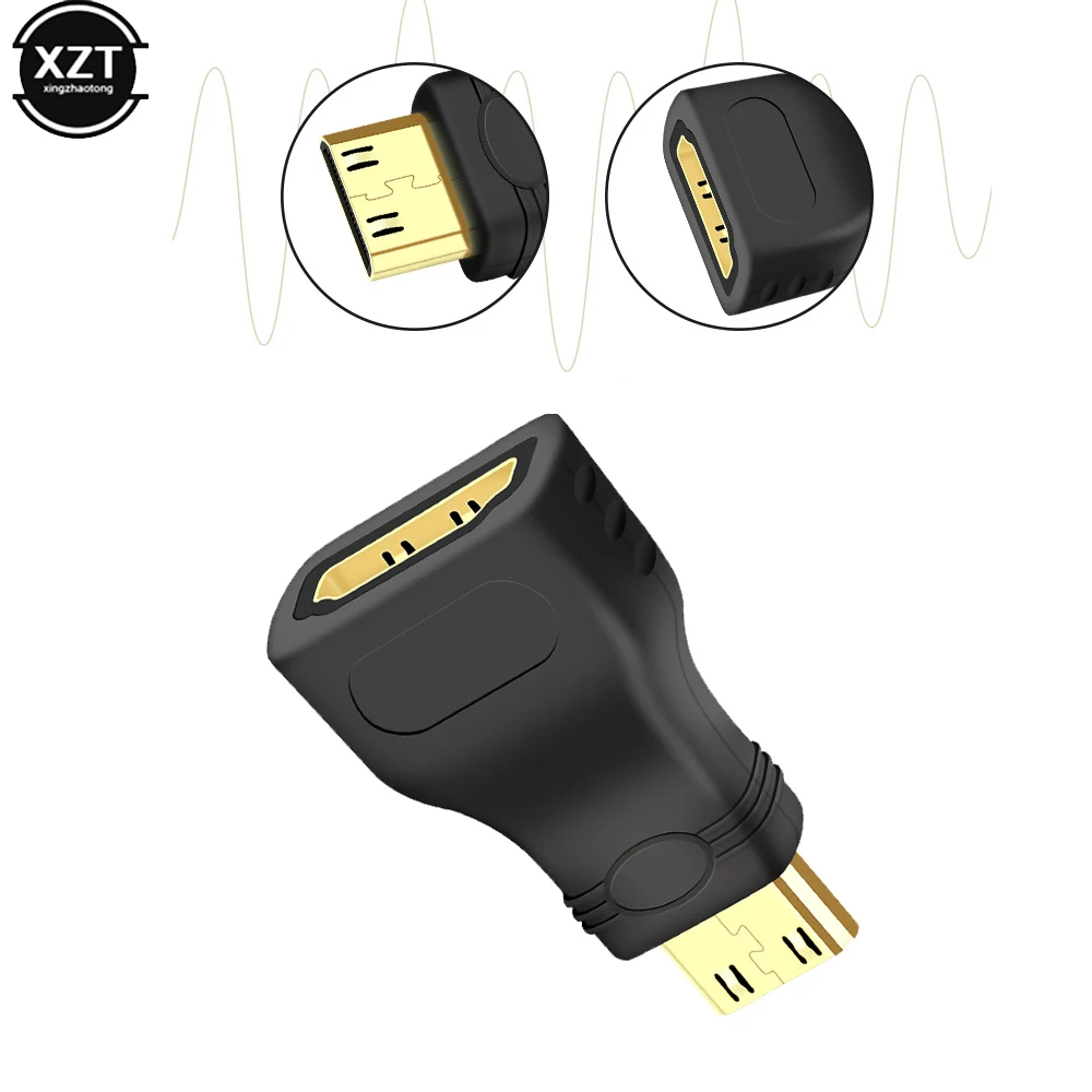 Mini HDMI-compatibel mannelijk naar HDMI-compatibel vrouwelijk uitbreidingsadapter HDMI-compatibele converter voor tablet-tv-projectordisplay