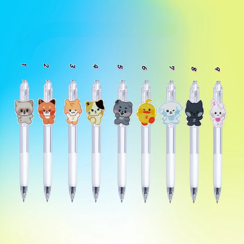 Zhang Hao Seong Hanbin Shi Youxuan Piao Qianyu Popular Korean Idol Group Cartoon Animal Image Gel Pen Kawaii School Supplies