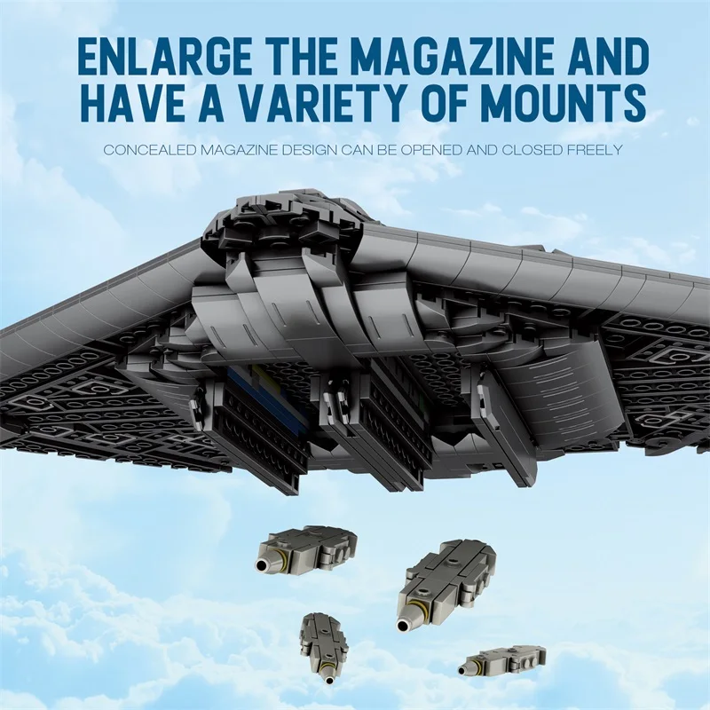 Bloques de construcción de bombardero de B-2, modelo de combate de la Fuerza Aérea, colección de exhibición de escritorio, juguetes educativos DIY para niños, regalos de vacaciones