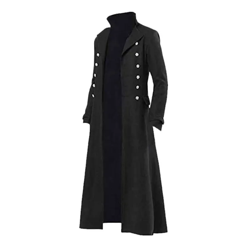 Średniowieczny gotycki płaszcz dwurzędowy renesansowy vintage plus size na występy sceniczne