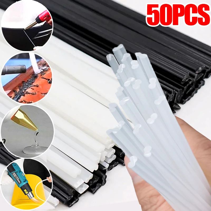 Bastoncini per saldatura in plastica da 50/10 pezzi bastoncini per saldatura in PP per strumenti di riparazione paraurti per auto elettrodi bianchi